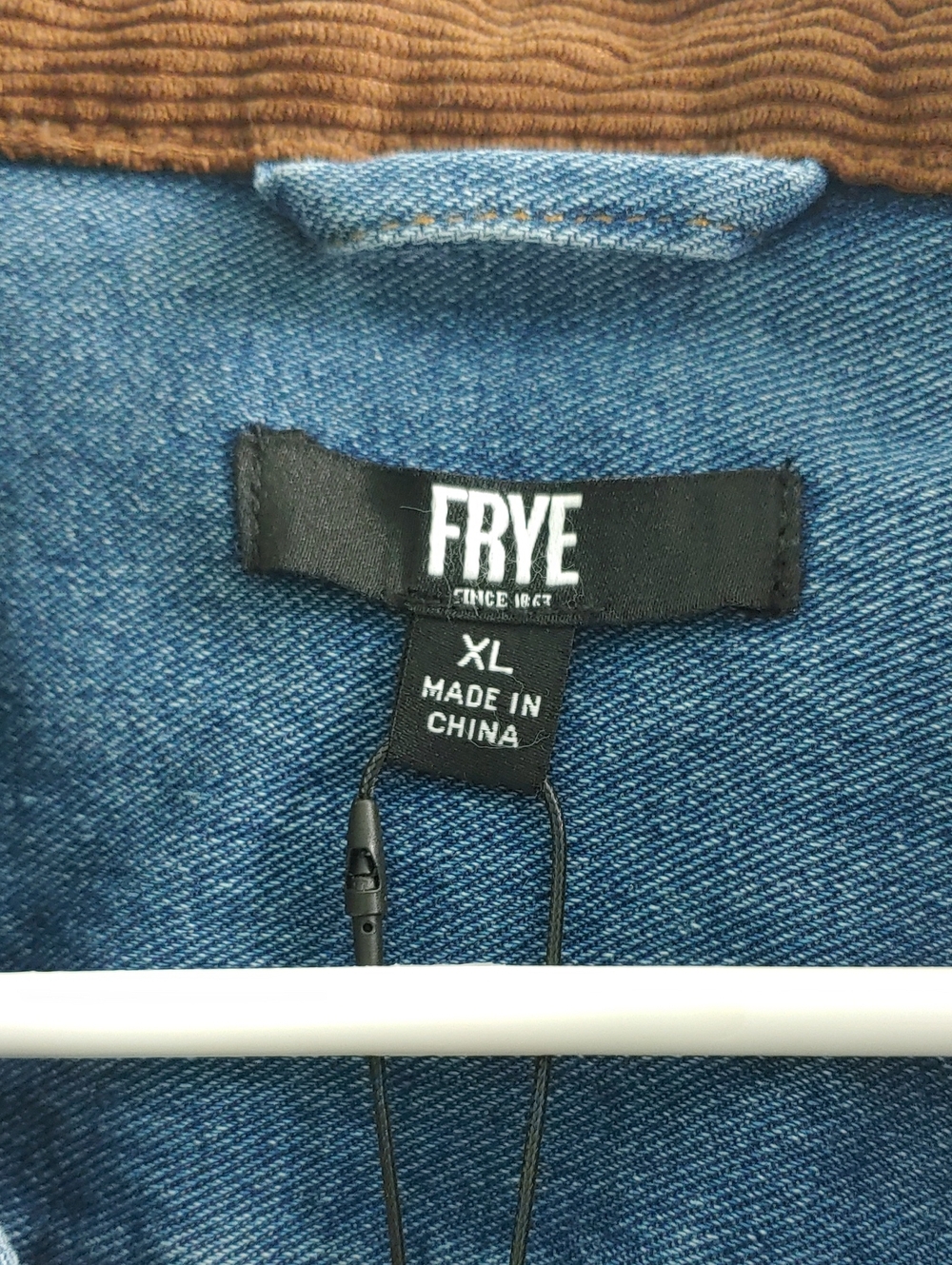 Frye Denim Barn Shacket Men's NWT Chore Jacket Brown Corduroy Collar Size XL - Picture 2 of 7
